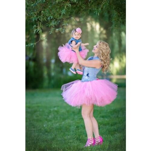 Family Matching Outfirts Adult Mother and Daughter Tutus Skirts Mommy and Me Matching Tutu Skirts Set Pink Baby Girls Tutu Skirt