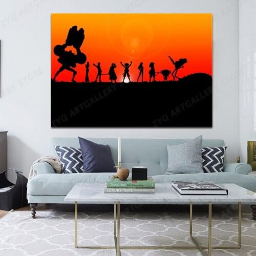 Sunset Shadow Classic Anime Canvas Decoration Prints Poster Pictures Home Decor Living Room Bedroom Art Painting