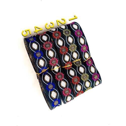 2cm sunflower oval pattern jacquard ribbon,5 colors available,XERY200324A