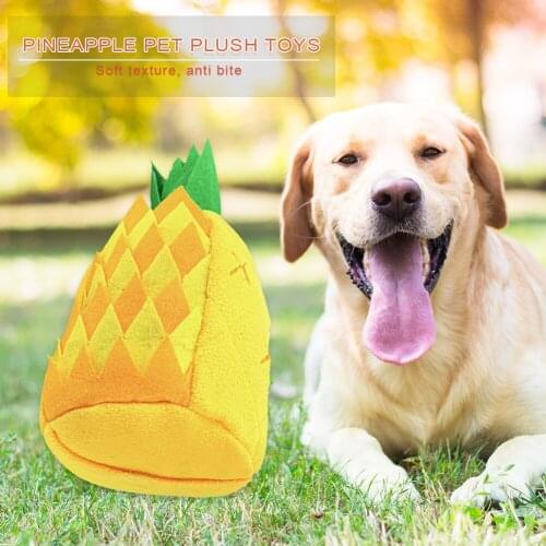 Yellow Pineapple Pets Plush Toy Mat Sniff IQ Molar Teeth Leakage Food Outdoor Training Toys for Dog Pet Products