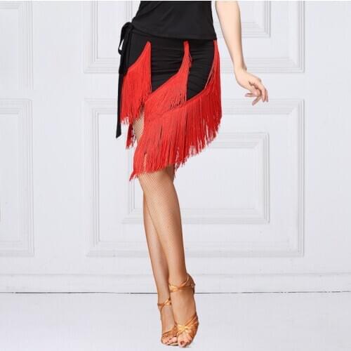 More Colors WomenS Sexy Irregular Tassel Latin Dance Skirt Waltz Tango Dancing Performance Wear Plus Size Half Skirts DL5526