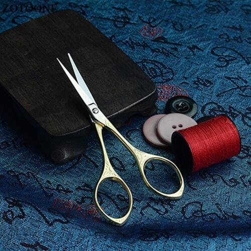 ZOTOONE Vintage Sewing Scissors Fabric Cloth Cutter Gold Diy Embroidery Scissors Tailor Cutter Embroidery Antique Tools Craft E