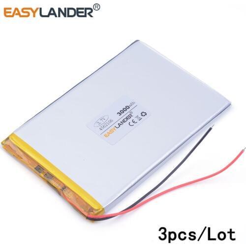 3pcs /Lot 3.7V 4562106 3000mah lithium Li ion polymer rechargeable battery For power bank PAD PSP andorid phone PDA Tools