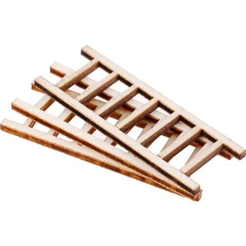 3 PCS/lot Fairy Garden Decor Dollhouse Miniature Wood Step Ladder Furniture Tools 1:12 Dollhouse Miniature
