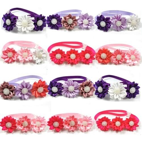 50/100pcs Valentines Day Dog Pets Accessories Pet Dog Bowties Pearl Flowers Neckties Dog Grooming Product Dog Bow Tie Necktie
