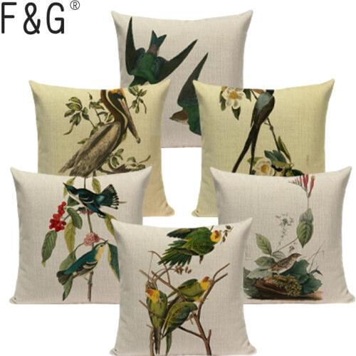 Watercolor Plant Nordic American Linen pillowcases Grass lumbar pillow Car Decor cushion Cover Office Sofa Pillow Cover