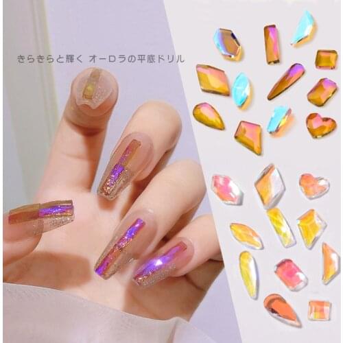 Aurora Magic Purple 3D Nail Rhinestone Crystal Diamond Flatback Strass Jewelry Nail Art Manicure Decoration Accessory 10pcs