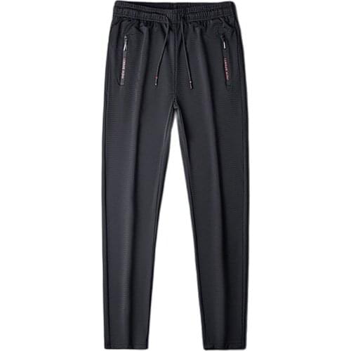 Male Casual Track Pants Plus Size 7XL 8XL 9XL Summer Breathable Mesh Black Sweatpants Men Joggers Sportswear Baggy Trousers XL