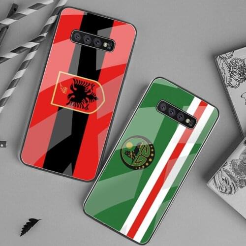 Albania Syria Chechen State Flag Phone Case Tempered Glass For Samsung S20 Plus S7 S8 S9 S10 Plus Note 8 9 10 Plus
