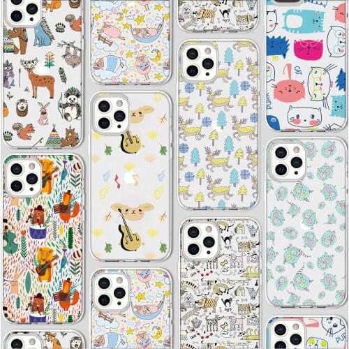 Ciciber Funda Case for Iphone 12 Case for IPhone 12 11 Pro XR 7 X XS Max Mini 8 6 6S Plus SE 2020 Silicone Animal Funny Coque