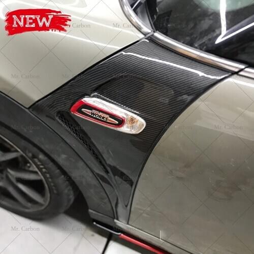 FOR F56 F55 F57 MINI COOPER S DUELL-AG STYLE CARBON FIBER GLASS VENT FRONT FENDER TRIM BODY KIT TUNING PART FOR F56 FRP FENDER