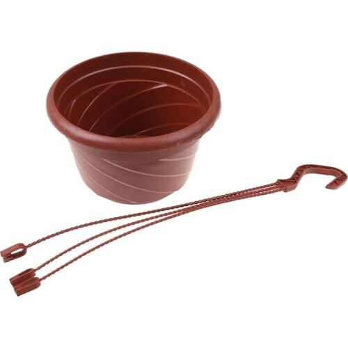 Home garden hanging flower plant pot chain basket planter plastic hanging orchid pot hanging hook pot