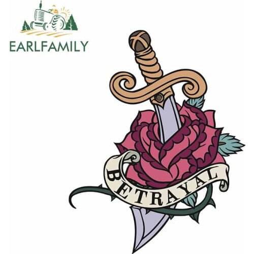 EARLFAMILY 13cm x 10.2cm For Flowers Swords Bumper Car Decal Occlusion Scratch Car Stickers Suitable For VAN ATV SUV Decoration