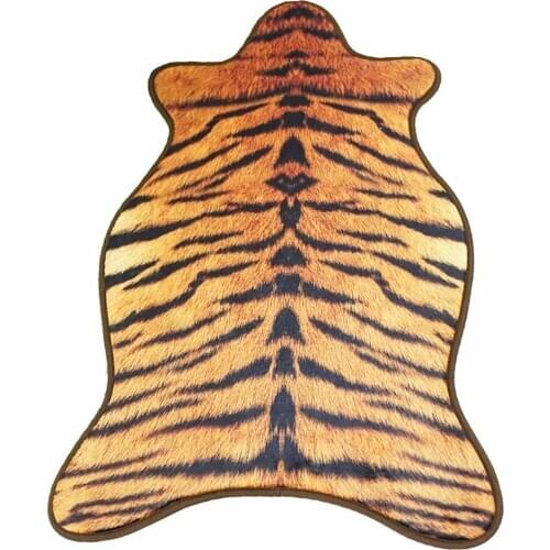 Flannel alfombra Whole Animal Skin Rug Non-slip Absorbent Floor Mat Coffee Table Sofa Kitchen 35.4 * 24.6In Tiger Wolf Cow