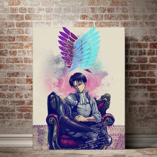HD Prints Anime Attack on Titan Poster Wall Art Levi Mikasa Eren Painting Home Decorative For Bedroom Modular Pictures Framed