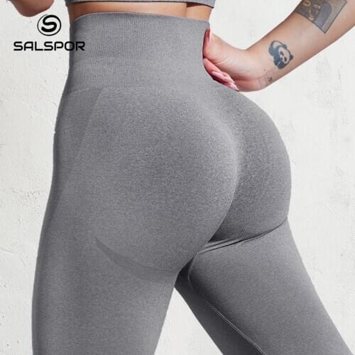 SALSPOR Seamless Sexy Push Up Leggings Women High Waist Workout Leggings Gym Fitness Elastic Leggings Female Sports leggins