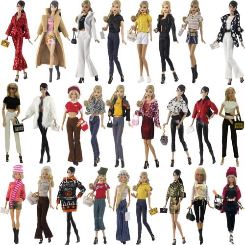 NK Mix Newest Doll Dress Fashion Super Model Coat Modern Outfit Daily Wear For Barbie Accessories Doll Gift Baby DIY Toys JJ