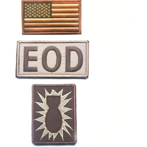 1 set EOD Explosive Ordinance Disposal Patches hook Military US flag Badge Tactical army hunting combat custom
