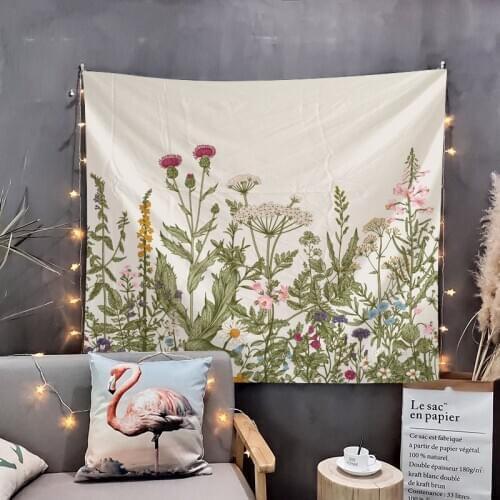 Plant Flowers Wall Tapestry Tapestries Wall Hanging Flower Psychedelic Tapestry Wall Hanging Decor Halloween Deco