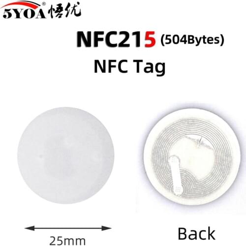 5pcs NFC Tag NFC215 Label 215 Stickers Tags Badges Lable Sticker 13.56mHz NTAG215 Amiibo 504 Bytes Tags Badges For TagMo Ntag