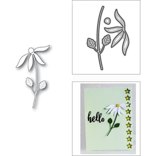 New 2021 Wild Daisy Plant Flower Metal Cutting Dies for DIY Scrapbooking and Card Making Decorative Embossing Craft No Stamps