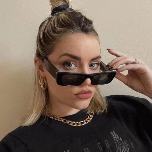 HKNA 2021 New Rectangle Sunglasses Women Square Sun Glasses For Women/Men Luxury Shades Brand Glasses Women Gafas De Mujer UV400