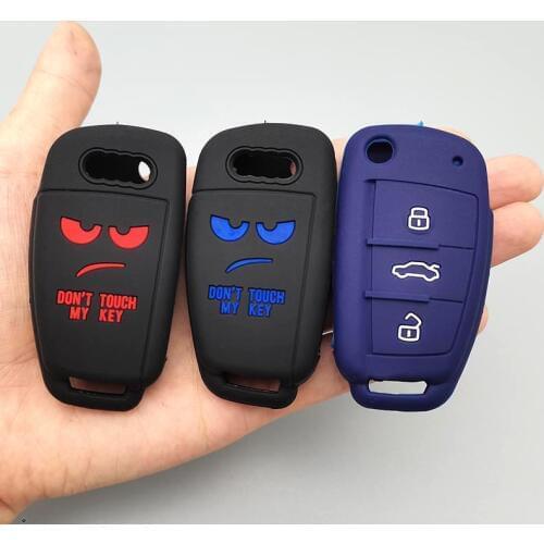 New design word Dont Touch My Key For Audi A1 A2 A3 TT Q3 Q5 R8 S6 S7 SQ5 RS5 flip folding remote silicone car key cover case