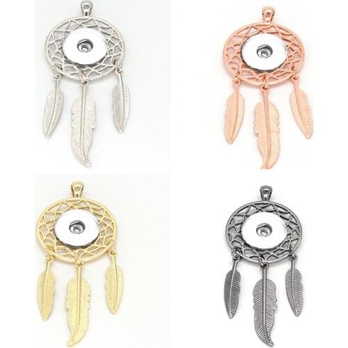 NEW Dreamcatcher feather DIY 18mm snap button jewelry Necklace (No chain) NC3278