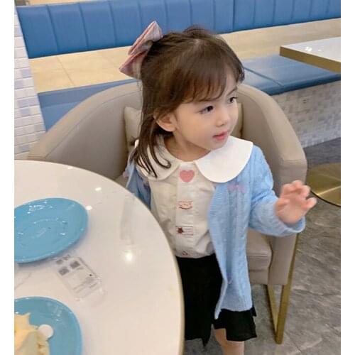 GirlS Long-sleeved Shirt Autumn Clothing New Products 2020 Spring and Autumn Korean-style Female Baby Western Style Peter Pan C