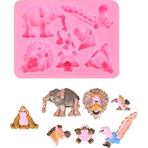 Elephant Tiger Lion Orangutan Silicone Mold Animal Cake Decorating Tools Chocolate Cupcake Fondant Sugarcraft DIY Soap Mould