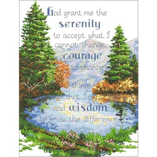 Courage and tranquility patterns counted 11CT 14CT 18CT DIY Cross Stitch Sets wholesale Cross-stitch Kits Embroidery Needlework