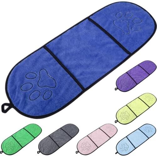 Dog Cat Bath Towel Super Absorbent Microfiber Towel Soft Pet Supply 23*65cm