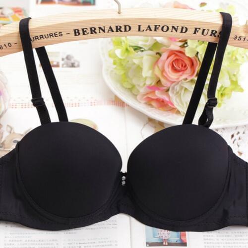 Super Women Push Up Bra Half Cup Sexy Backless Invisible Push Up Bra Silicone Deep V Low Cut Women Sexy Push Up Bras Gather