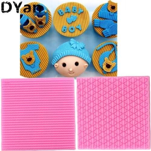 Knitting Texture Cake Border Silicone Mold Cupcake Fondant Cake Decorating Tools DIY Sugar Paste Baby Clothes Lace Mats A1324-25