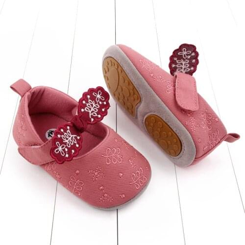 Newborn PU Leather Buckle Party Wedding Girl Shoes Autumn Baby Girls Bow Princess Shoes First Walkers 0-18M