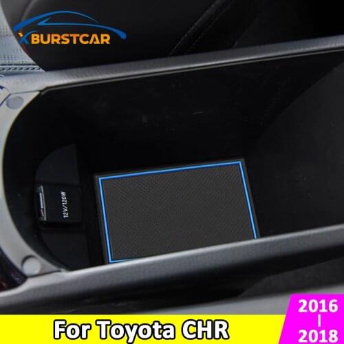 Xburstcar For Toyota C-HR CHR C HR 2016 2017 2018 Anti-slip Rubber Decorative Cup Holder Sticker Gate Slot Pad Door Groove Mat