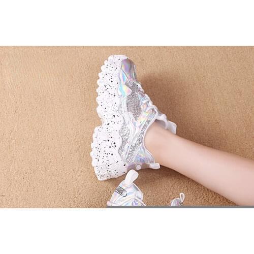 Women Sneakers Hot New Glitter Platform Sneakers Women Casual Shoes Chunky Sneaker Designer Thick Sole Dad Shoes shoes women
