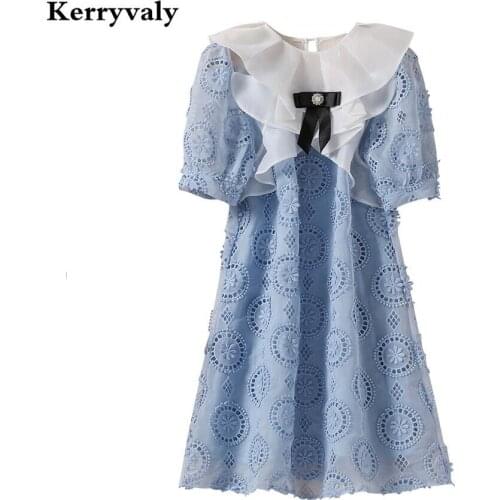 High Quality Summer Round Neck Bow Embroidered White Dress Vestidos Za Verano 2021 Waist Hugging A- Line Dress Women K9970