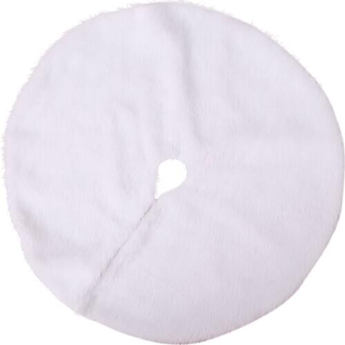 1pc White Christmas Tree Skirt Plush Faux Fur Carpet Xmas Floor Mat Ornaments Merry Christmas New Year Christmas Tree Decoration