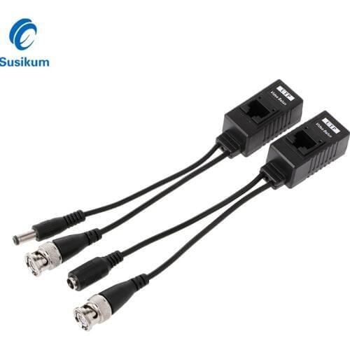 10Pairs Video Balun BNC To RJ45 Passive Video Power + Audio Balun Transceiver For CCTV Camera System