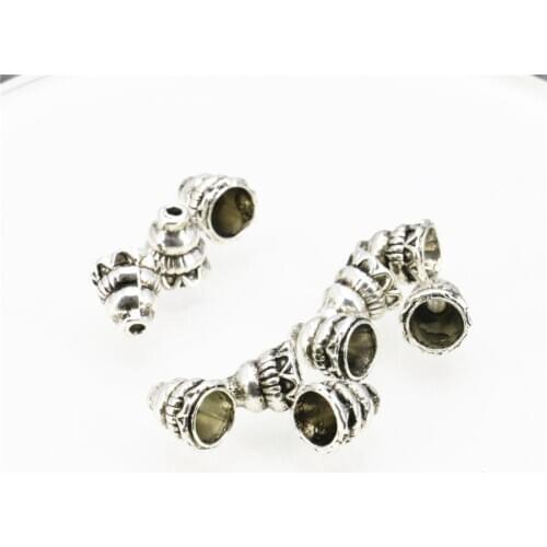 10PCS Copper Tower-Shape Gourd Lucky DIY Loose Finding Beads Accessories Crafts Fashion Jewelry Making Design 7x18mm Women Gifts