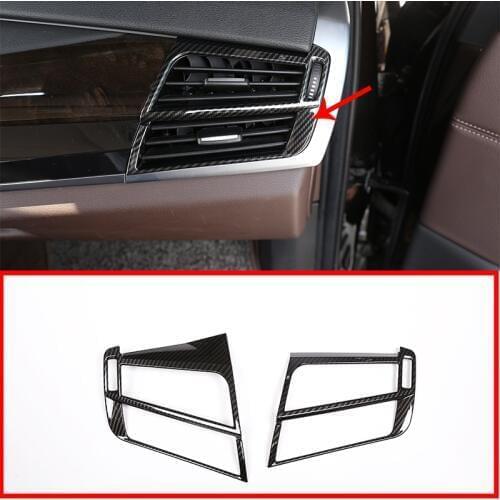 2 Pcs Carbon fiber ABS Car Air Condition Outlet Vent Frame Trim For BMW X5 f15 X6 F16 2014 2015 2016 2017 2018 Accessories