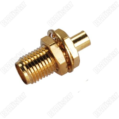 50 Pieces RP-SMA Solder Female (male pin) bulkhead RF connector for .086" cable RG405