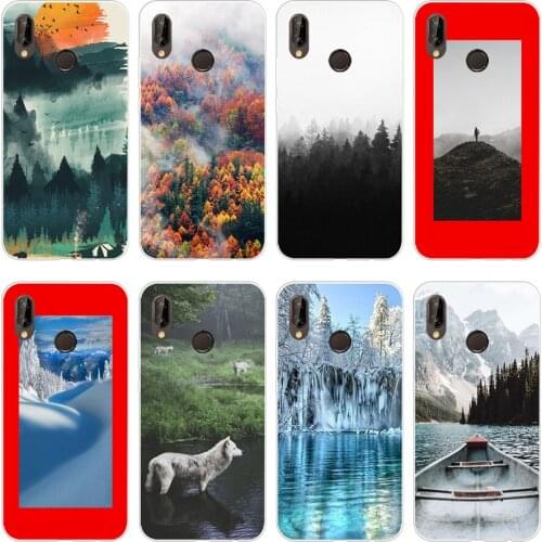 68H wilderness Soft Silicone Tpu Cover Case for huawei p 20 lite pro y6 2017 mate 10 lite