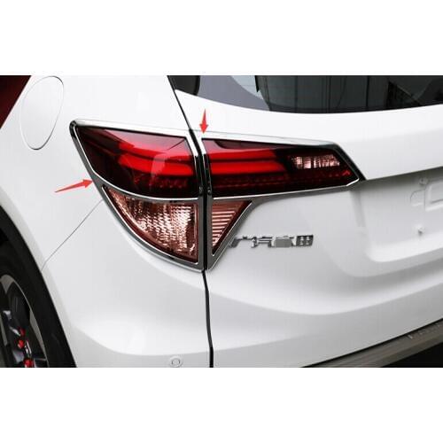 Lapetus Car Styling ABS Rear Tailgate Tail Lights Lamps Frame Cover Trim 4 Pcs Fit For Honda Vezel HR-V 2014 2015 2016 2017