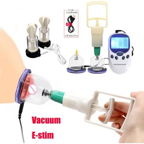 BDSM Electro Shock Nipple Sucker Vacuum Twist Pump Nipple Clit Stimulator Body Massage Breast Enhancer Medical Sex Toy For Woman