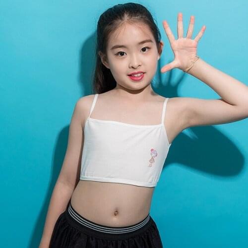 5Pc/lot Young Girls training bra kids underwear Lingerie Bra Puberty Kids Cotton Underwear Top Clothes 8-14Year
