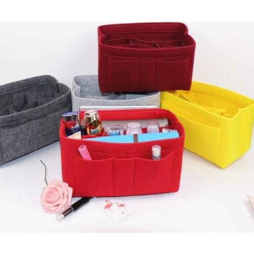 1Pcs Felt Fabric Home Organizer Multifunction Storage Pouch Cosmetic Bag Handbag Purse Bags Makeup Container Travel Essential