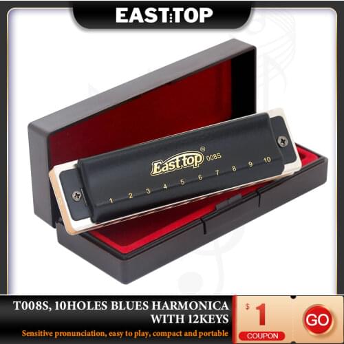 EASTTOP T008S harmonica 10 hole harp richter harmonica good quality