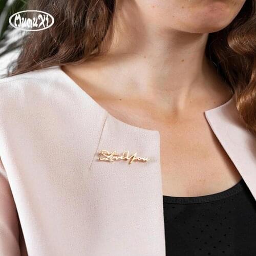 Personalized Lapel Mens Brooch Custom Letter Name Stainless Steel Logo Fashion Gifts High-Quality Accessories Brooch For Women